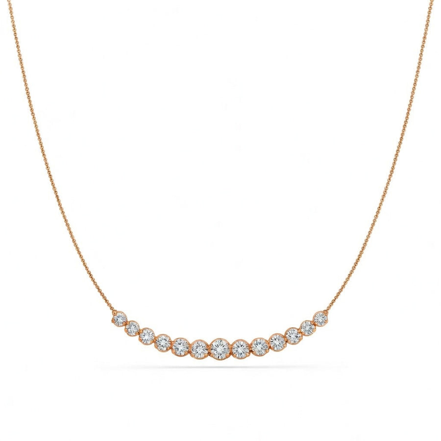 3.2 Ct Round Cut Diamond Chain Necklace VS1 D-F White Gold 14k
