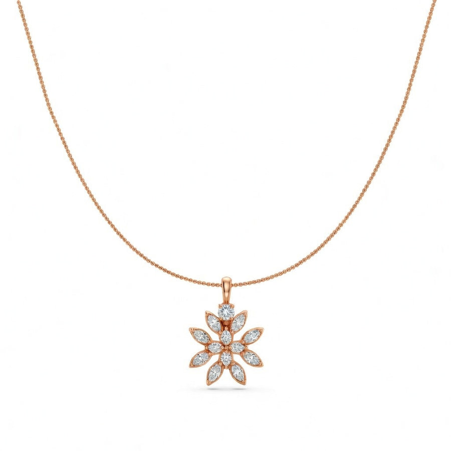 1.4 Ct Marquise Pear Cut Diamond Pendant Necklace VS1 D-F White Gold 14k