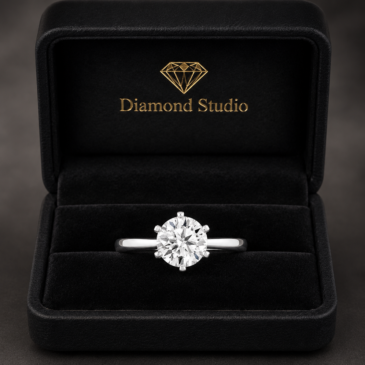 Hazel 2.5 ct Lab Grown Round Cut Classic 6 prong Diamond Engagement Ring