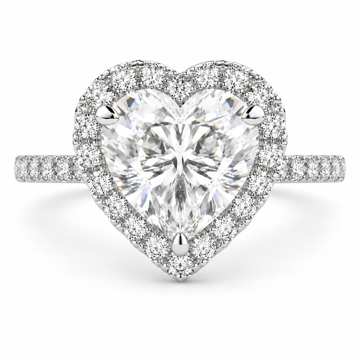 Isadora 4.4 Carat Heart Cut Halo Pave Engagement Ring
