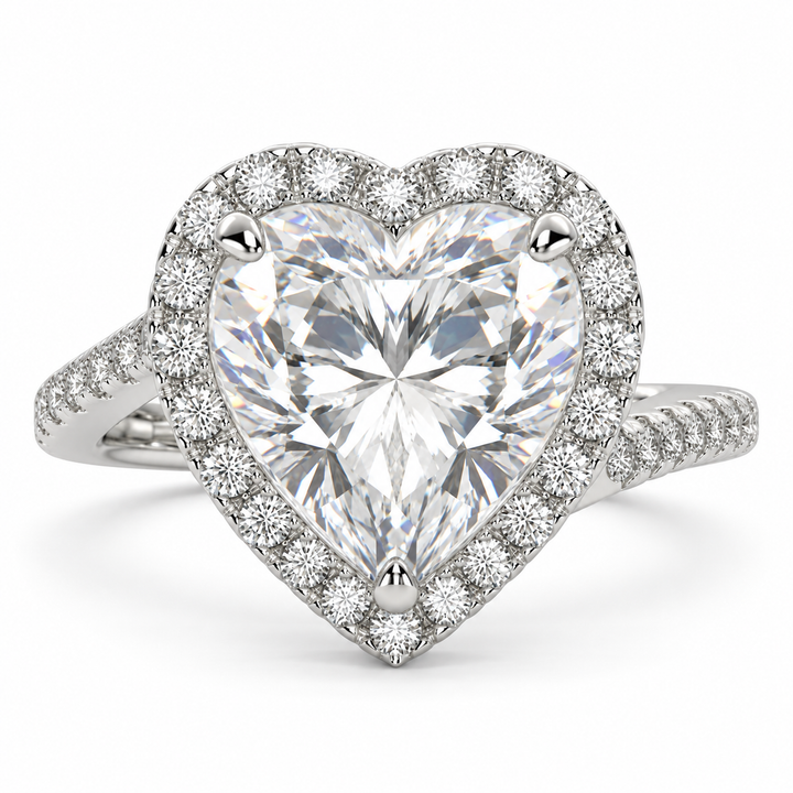Paloma 5.35 Carat Heart Cut Pave Halo Engagement Ring