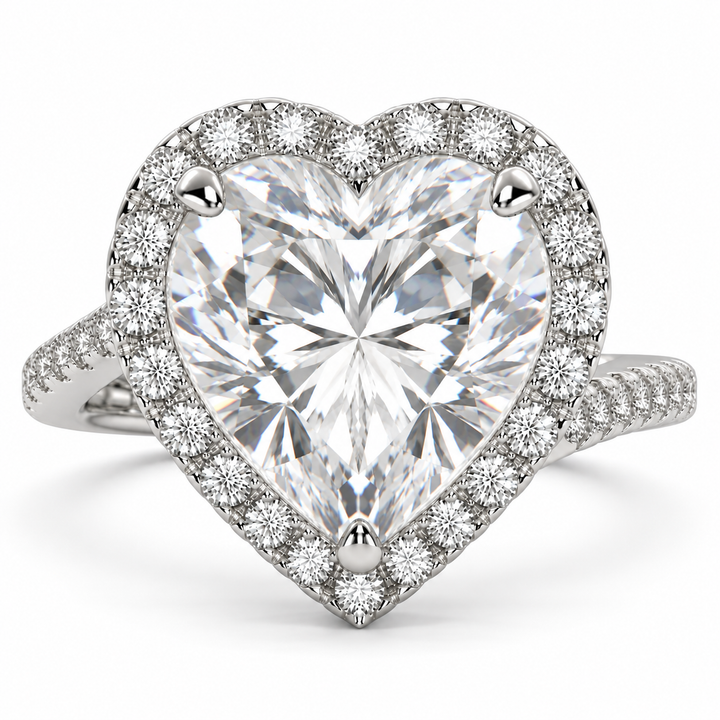 Paloma 7.35 Carat Heart Cut Pave Halo Engagement Ring