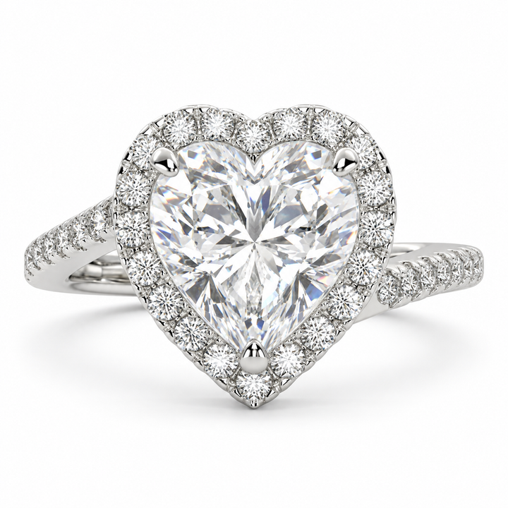 Paloma 4.35 Carat Heart Cut Pave Halo Engagement Ring