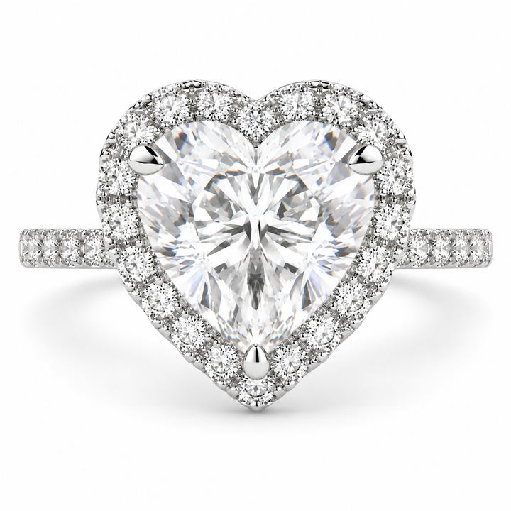 Isadora 5.4 Carat Heart Cut Halo Pave Engagement Ring