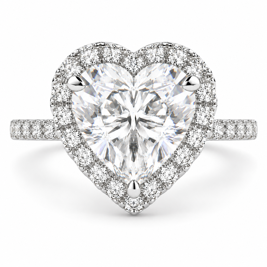 Isadora 5.4 Carat Heart Cut Halo Pave Engagement Ring