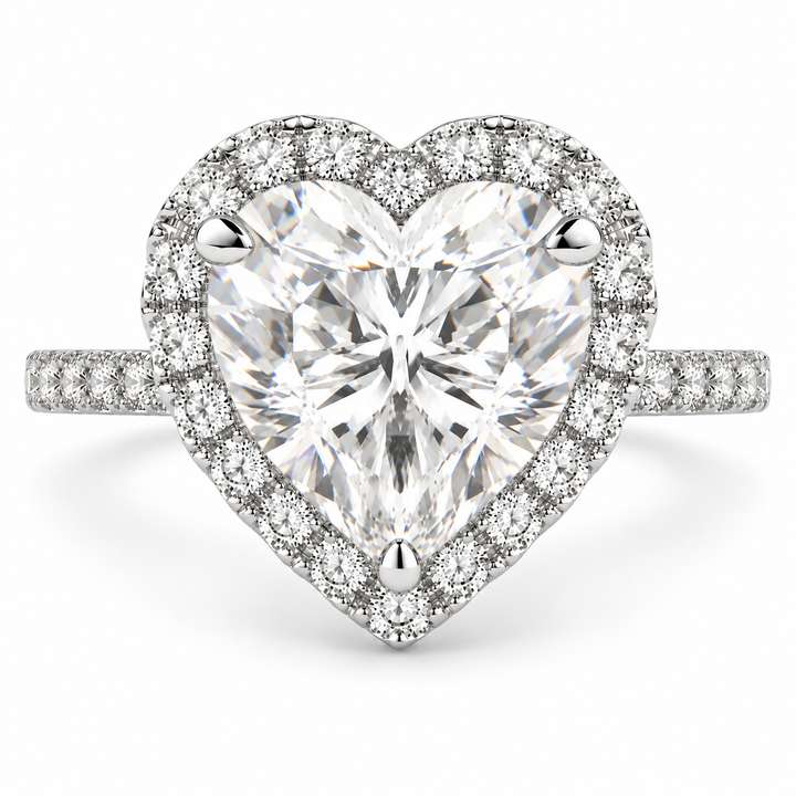 Isadora 7.4 Carat Heart Cut Halo Pave Engagement Ring