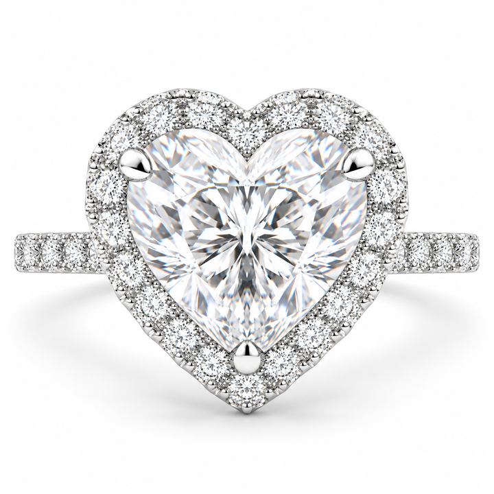 Bianca 6.5 Carat Heart Cut Halo Pave Engagement Ring