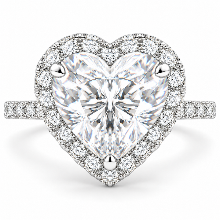 Bianca 7.5 Carat Heart Cut Halo Pave Engagement Ring