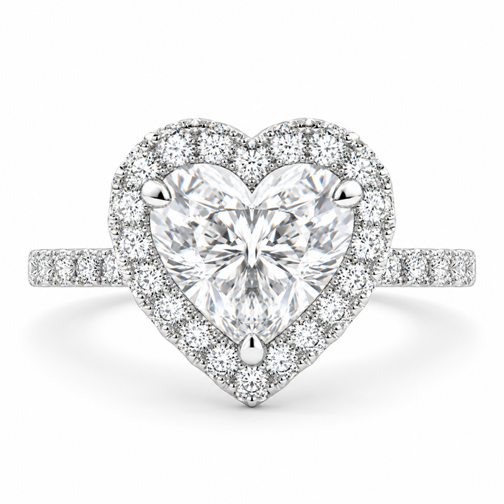 Bianca 4.5 Carat Heart Cut Halo Pave Engagement Ring