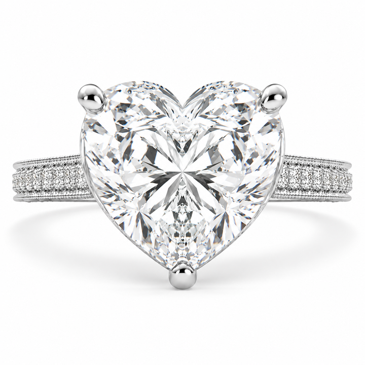 Martina 6.75 Carat Heart Cut Pave Engagement Ring