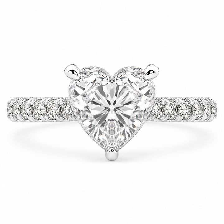 Ginevra 4.2 Carat Heart Cut Tapered Engagement Ring