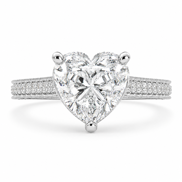 Martina 3.75 Carat Heart Cut Pave Engagement Ring