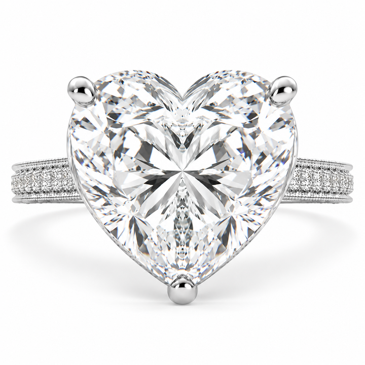 Martina 7.75 Carat Heart Cut Pave Engagement Ring