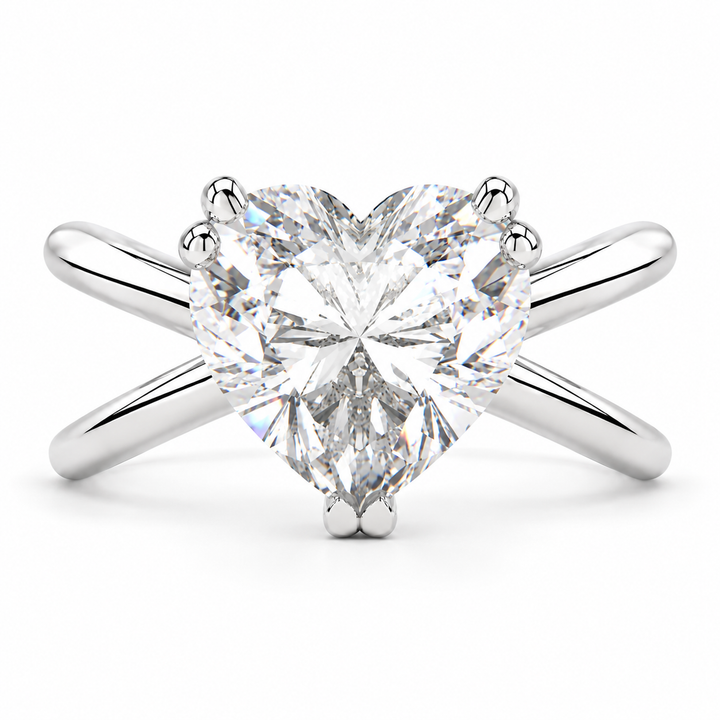 Tatiana 5 Carat Heart Cut Solitaire Split Shank Engagement Ring
