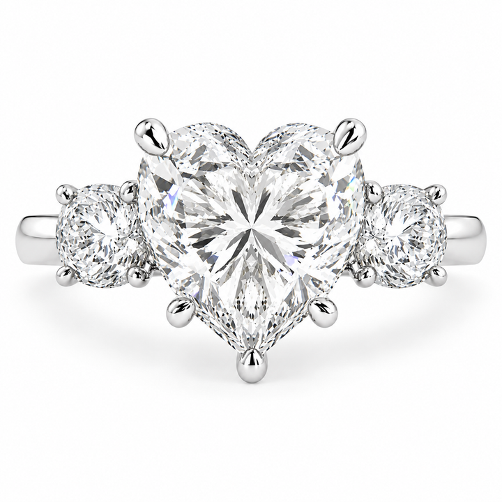 Hana 4.2 Carat Heart Cut 3 Stone Engagement Ring