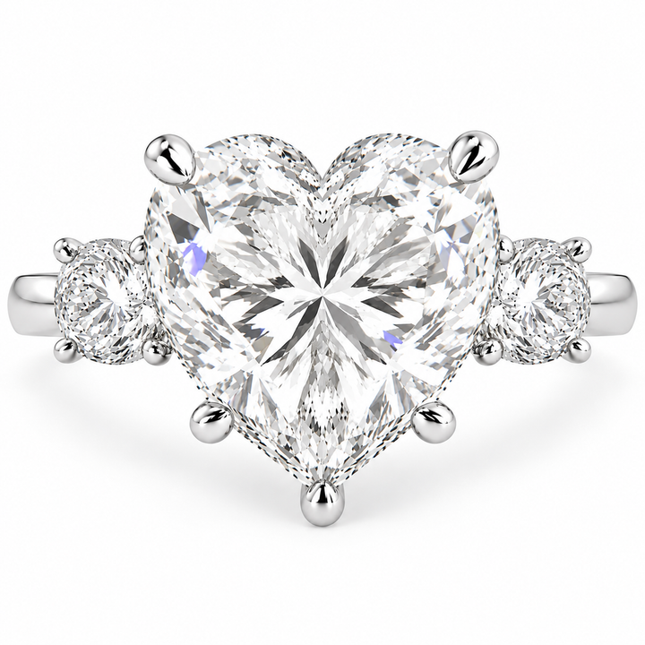 Hana 7.2 Carat Heart Cut 3 Stone Engagement Ring