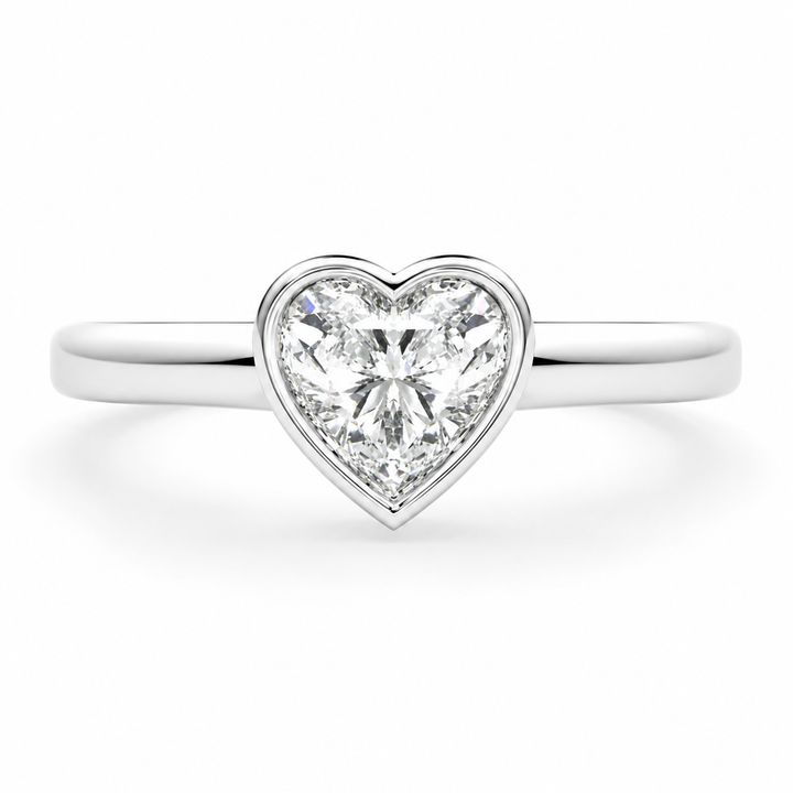 Xenia 1.15 Carat Heart Cut Halo Pave Solitaire Engagement Ring