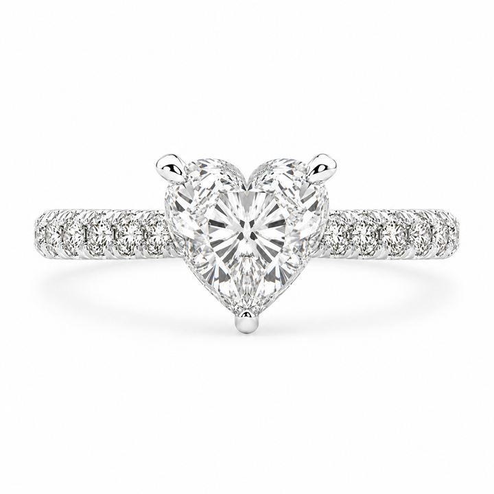 Ginevra 2.2 Carat Heart Cut Tapered Engagement Ring