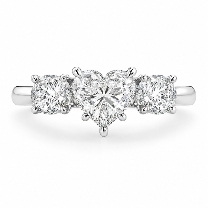 Hana 1.2 Carat Heart Cut 3 Stone Engagement Ring
