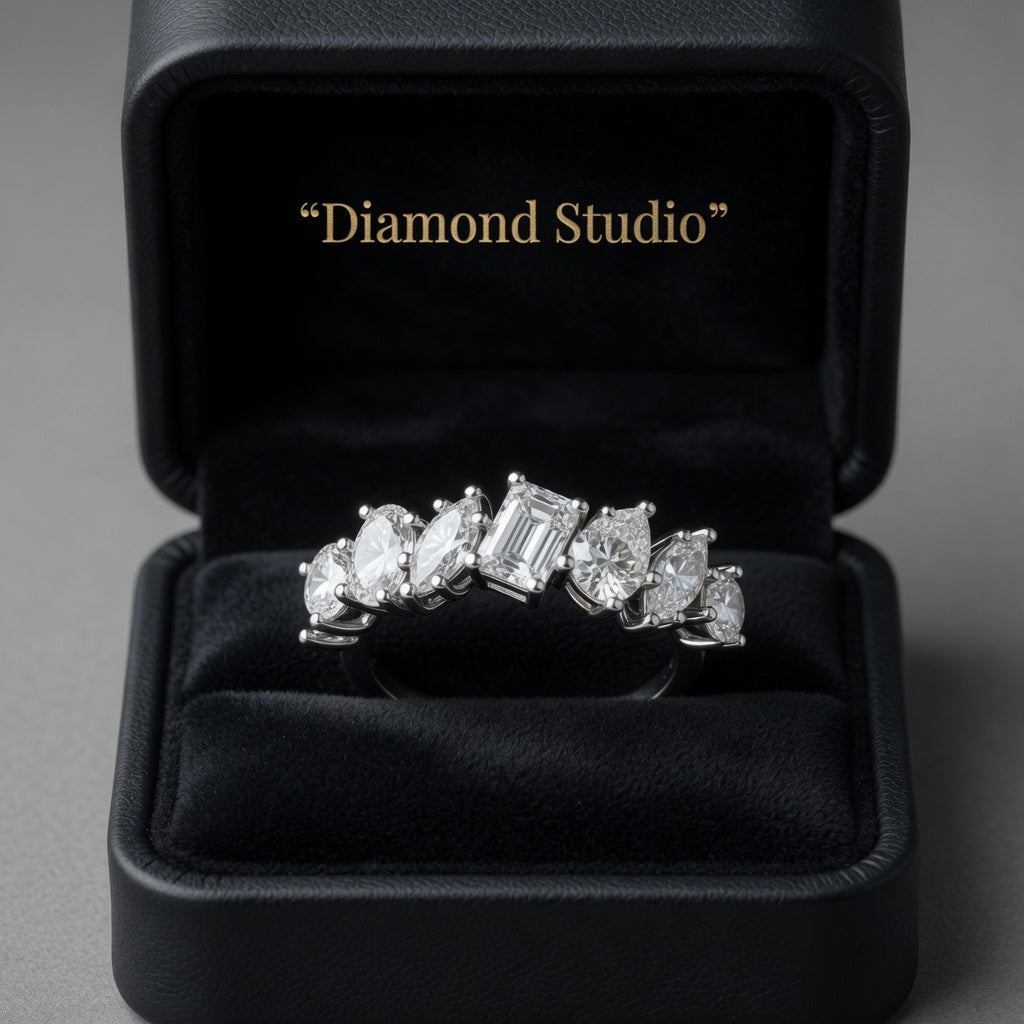 1.10 CT Lab-Grown Diamond Stackable Fashion Ring in 14K White Gold (D–F / VS1–VS2)