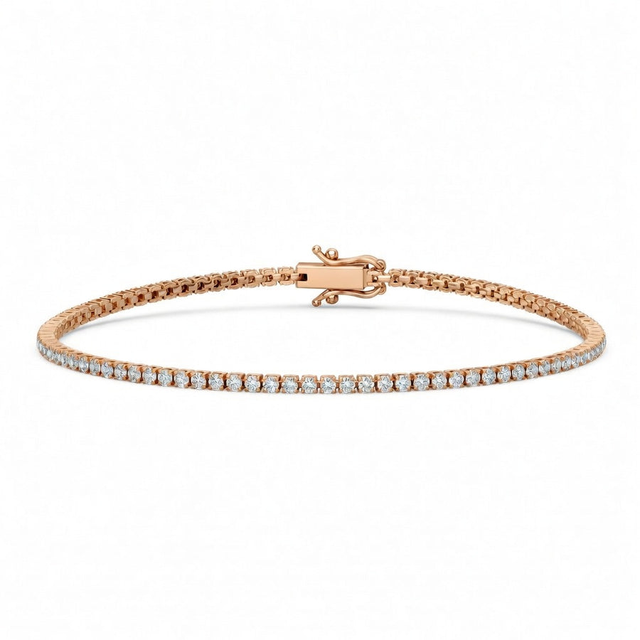 1.83 Carat Round Cut Diamond Tennis Bracelet VS1 D F White Gold 14k