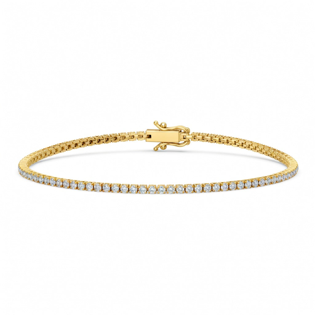 1.83 Carat Round Cut Diamond Tennis Bracelet VS1 D F White Gold 14k