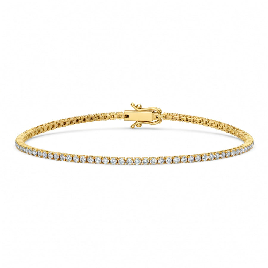 1.83 Carat Round Cut Diamond Tennis Bracelet VS1 D F White Gold 14k