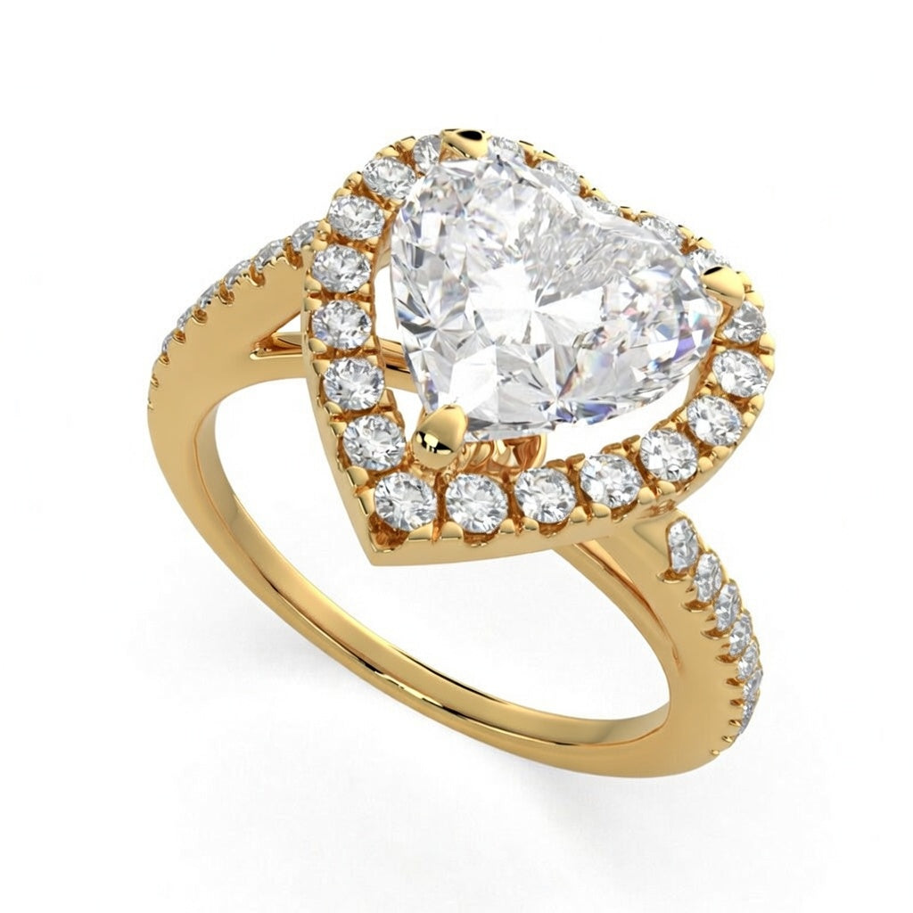 Paloma 1.35 Carat Heart Cut Pave Halo Engagement Ring