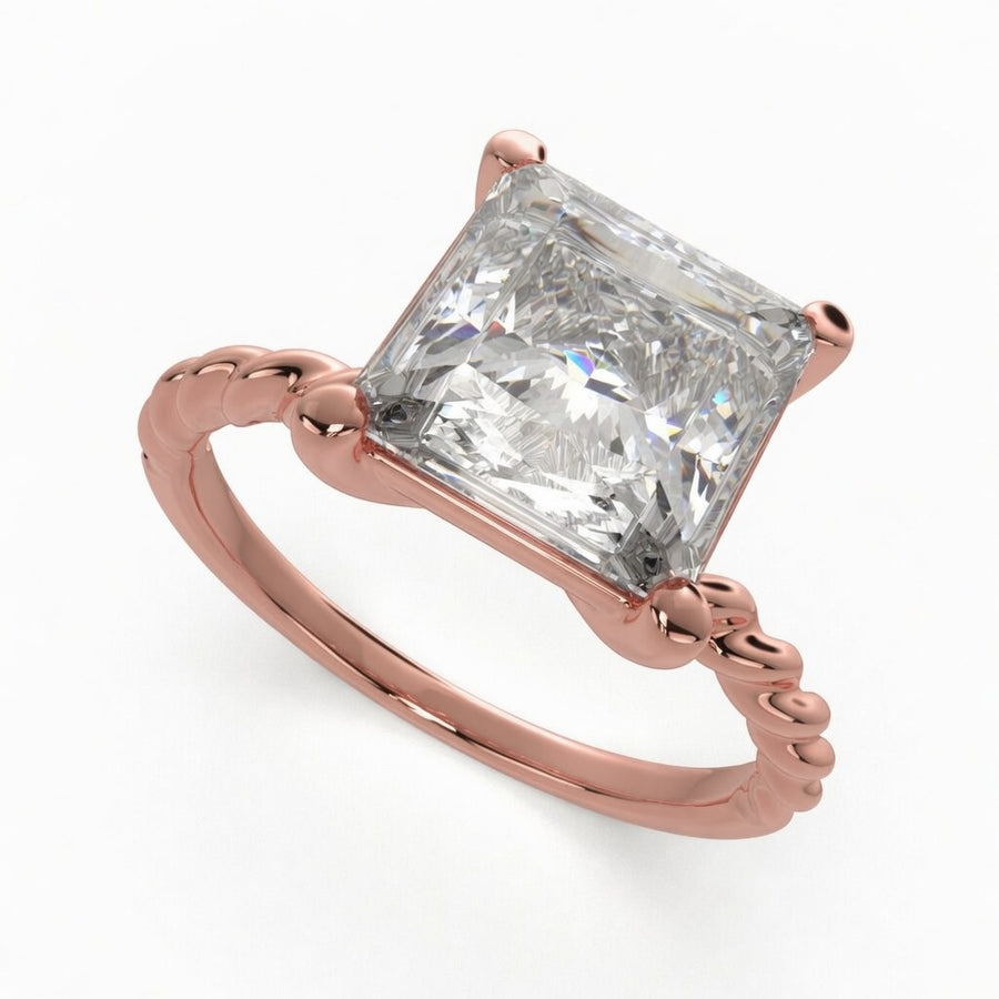 Renata 1 Carat Princess Cut Solitaire Rope Engagement Ring