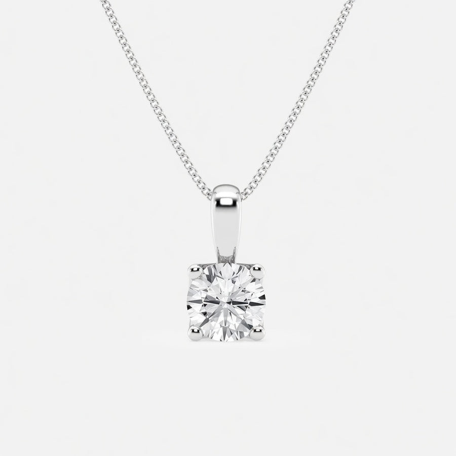 14K White Gold Twisted Floral Solitaire Lab-Grown Diamond Pendant (1.00 CTW – D–F / VS1–VS2)