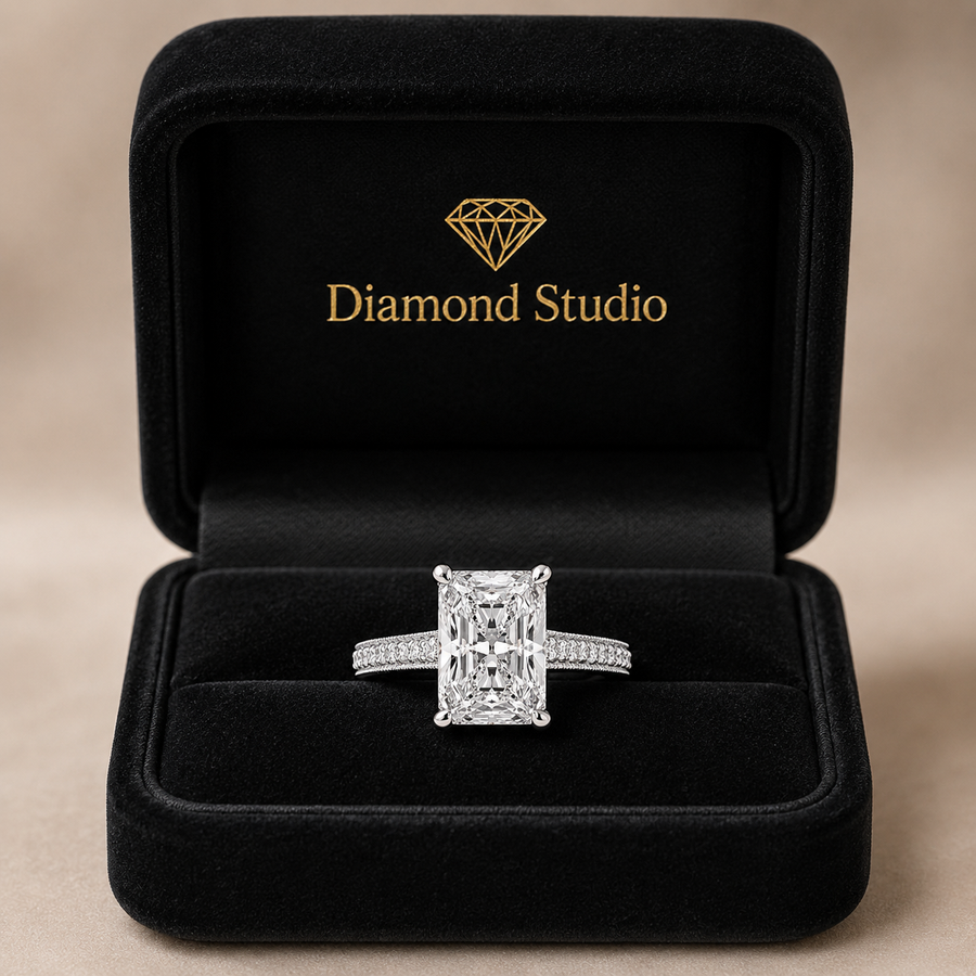 Martina 3.75 Carat Radiant Cut Pave Engagement Ring