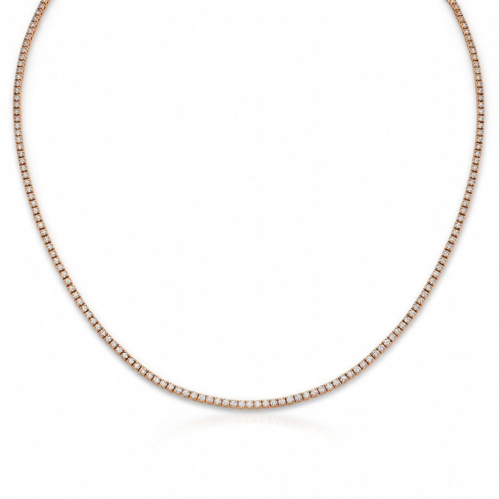 2.85 Ct Round Cut Diamond Tennis Necklace VS1 D-F White Gold 14k