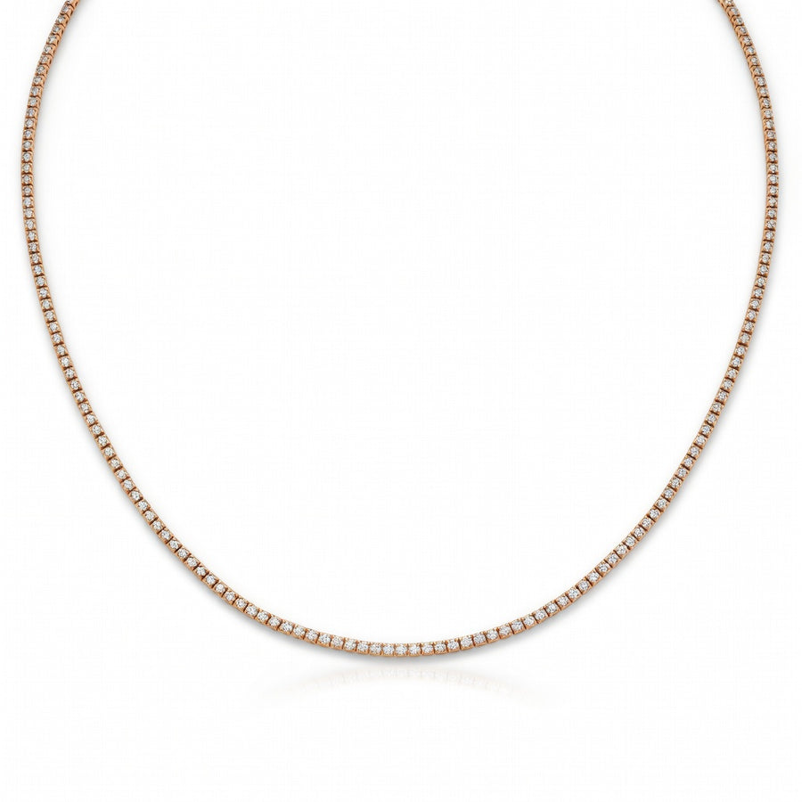 2.85 Ct Round Cut Diamond Tennis Necklace VS1 D-F White Gold 14k