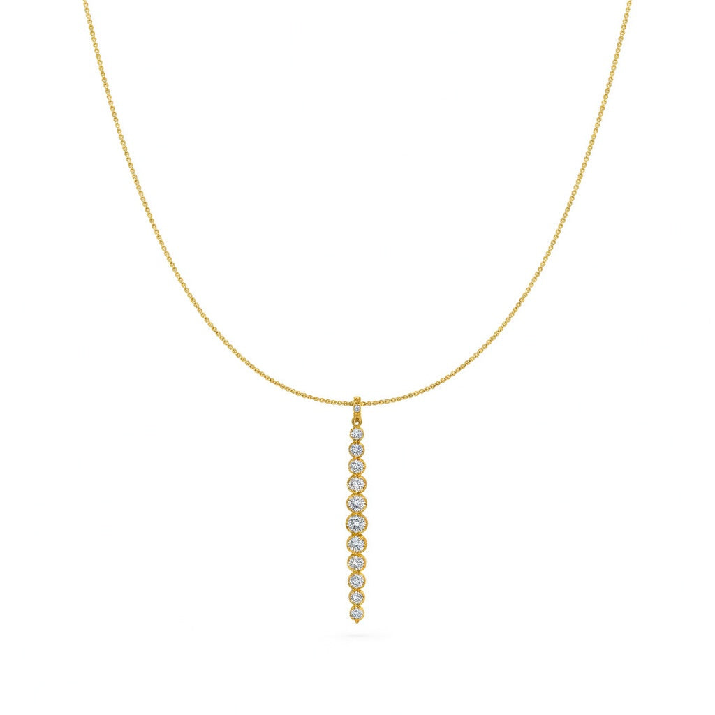 1.2 Ct Round Cut Diamond Lariat Necklace VS1 D-F White Gold 14k