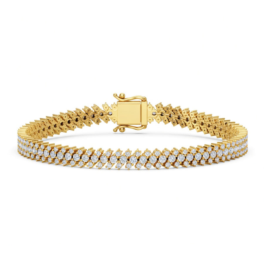 4.36 Carat Round Cut Diamond Tennis Bracelet VS1 D F White Gold 14k