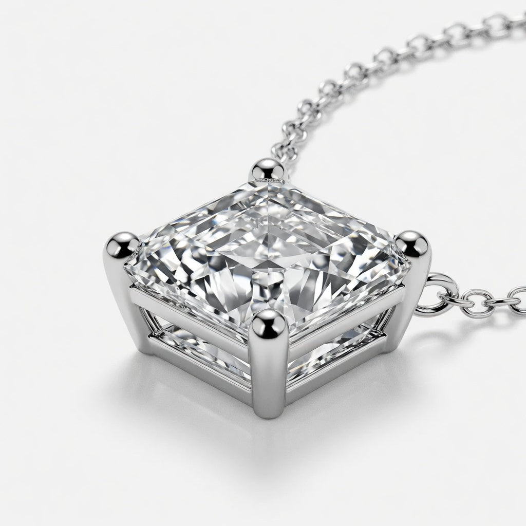 3.00 CTW Asscher Cut Lab-Grown Diamond Solitaire Pendant (D–F / VS1–VS2, IGI Certified)