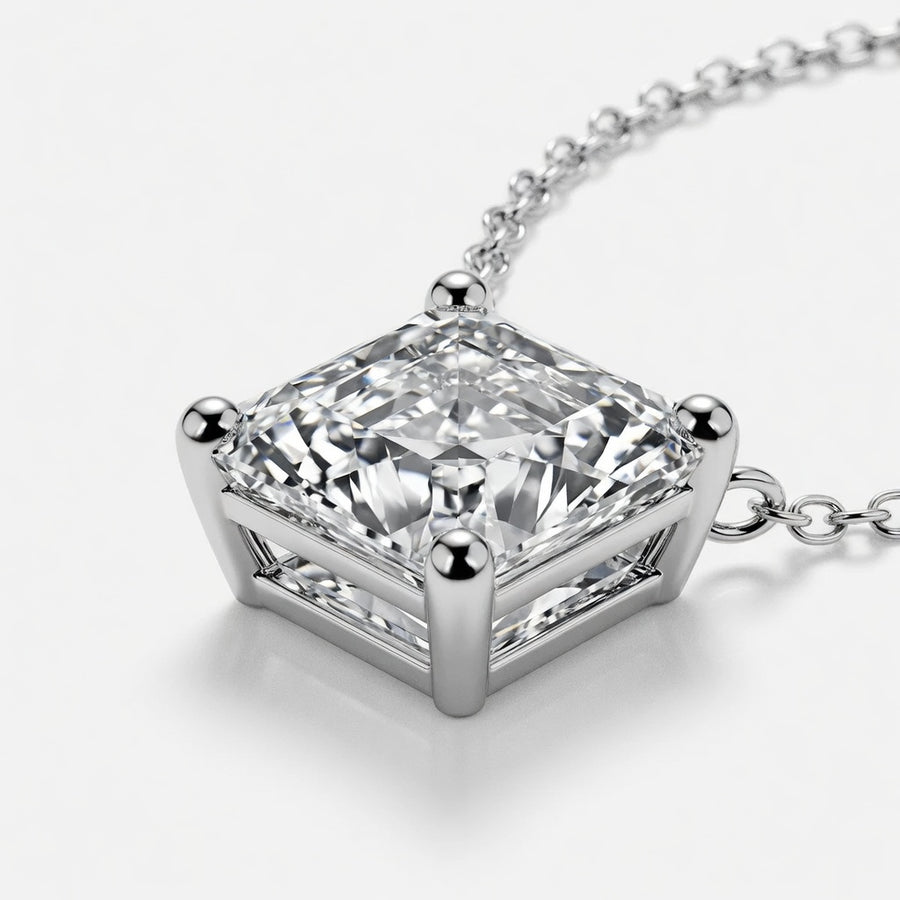 3.00 CTW Asscher Cut Lab-Grown Diamond Solitaire Pendant (D–F / VS1–VS2, IGI Certified)