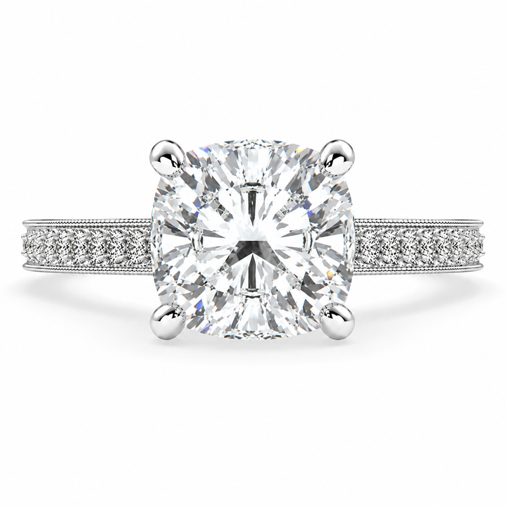 Martina 4.75 Carat Cushion Cut Pave Engagement Ring