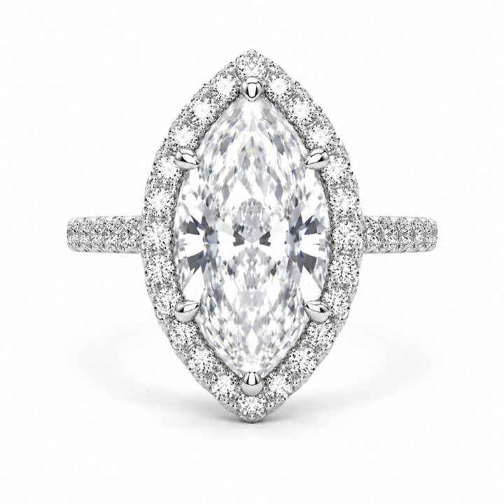 Bianca 2.5 Carat Marquise Cut Halo Pave Engagement Ring
