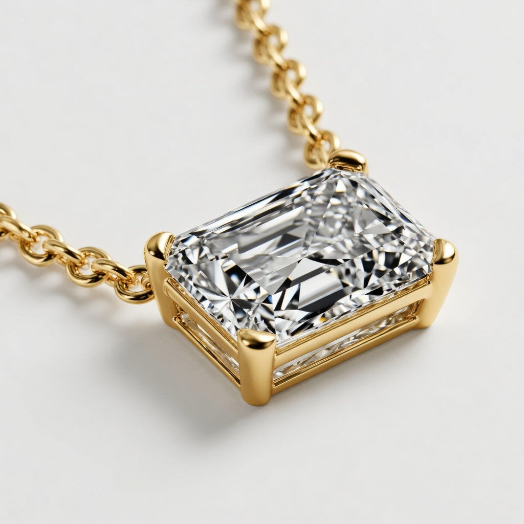 1.00 CTW Radiant Cut Lab-Grown Diamond “Ethereal” Solitaire Pendant with Adjustable Chain (D–F / VS1–VS2, IGI Certified)