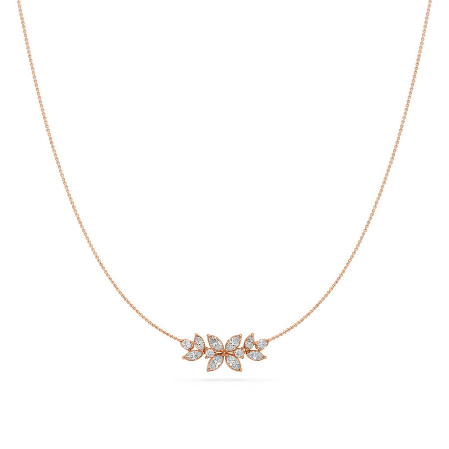 1.4 Ct Round Pear Marquise Cut Diamond Pendant Necklace VS1 D-F White Gold 14k