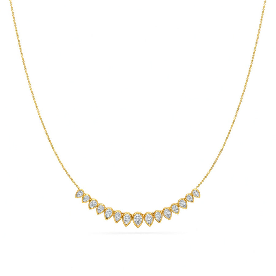 2.6 Ct Pear Cut Diamond Chain Necklace VS1 D-F White Gold 14k