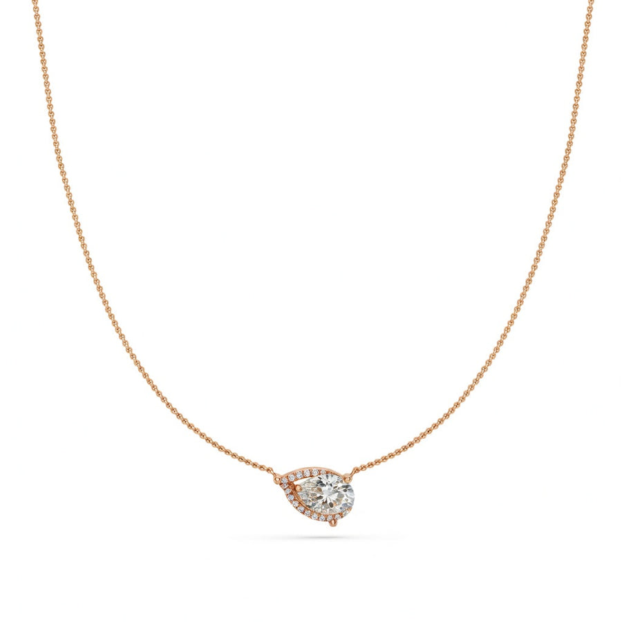 2 Ct Pear Cut Diamond Pendant Necklace VS1 D-F White Gold 14k