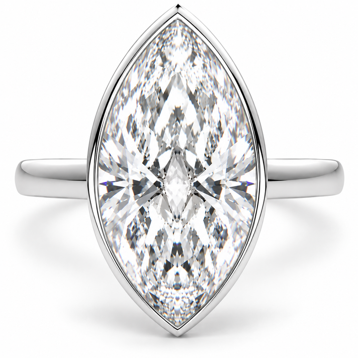 Xenia 7.15 Carat Marquise Cut Halo Pave Solitaire Engagement Ring