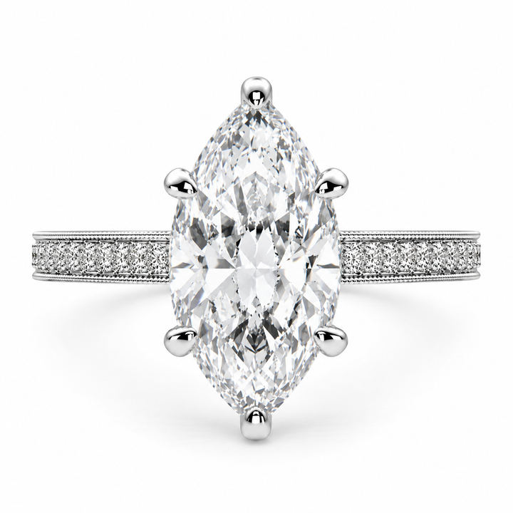 Martina 6.75 Carat Marquise Cut Pave Engagement Ring