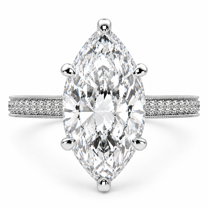 Martina 7.75 Carat Marquise Cut Pave Engagement Ring