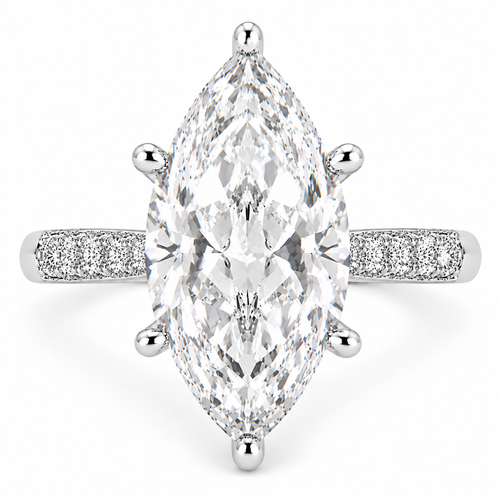 Federica 7.4 Carat Marquise Cut 4 Prong Engagement Ring