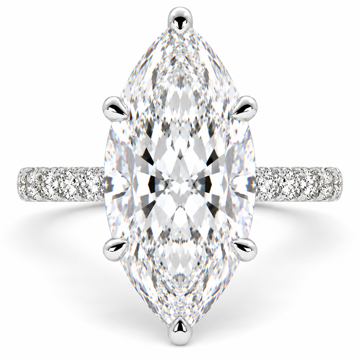 Ginevra 7.2 Carat Marquise Cut Tapered Engagement Ring