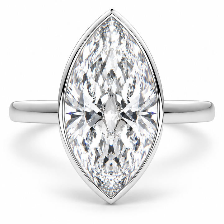 Xenia 6.15 Carat Marquise Cut Halo Pave Solitaire Engagement Ring