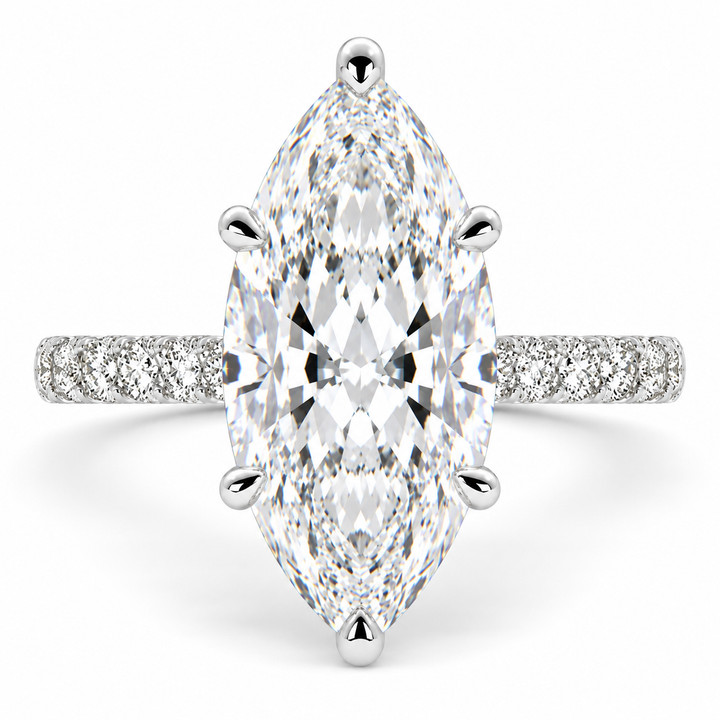 Ginevra 6.2 Carat Marquise Cut Tapered Engagement Ring